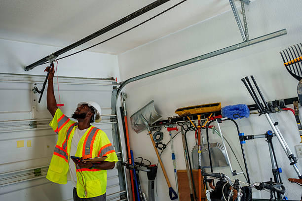 Professional Garage Door Panel Replacement technician working in Utica, NY